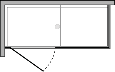 PRJCML6-8 + PRJ2F6-8 : Flügeltür in linie mit doppelter fixseite (zusammensetzbar)