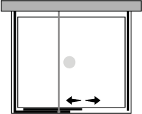 PS3L : Schiebetür mit doppelter fixseite (ecke) und fixseite