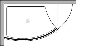 VLPTL + VLFI : Duschwannen 140 cm breit mit fester glasscheibe