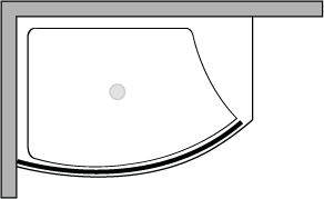 VLPTS + VLFI : Duschwannen 113 cm breit mit fester glasscheibe