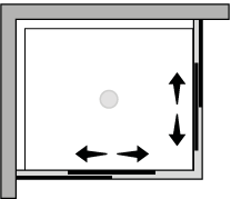 SC1SX2 : Double sliding door (corner)