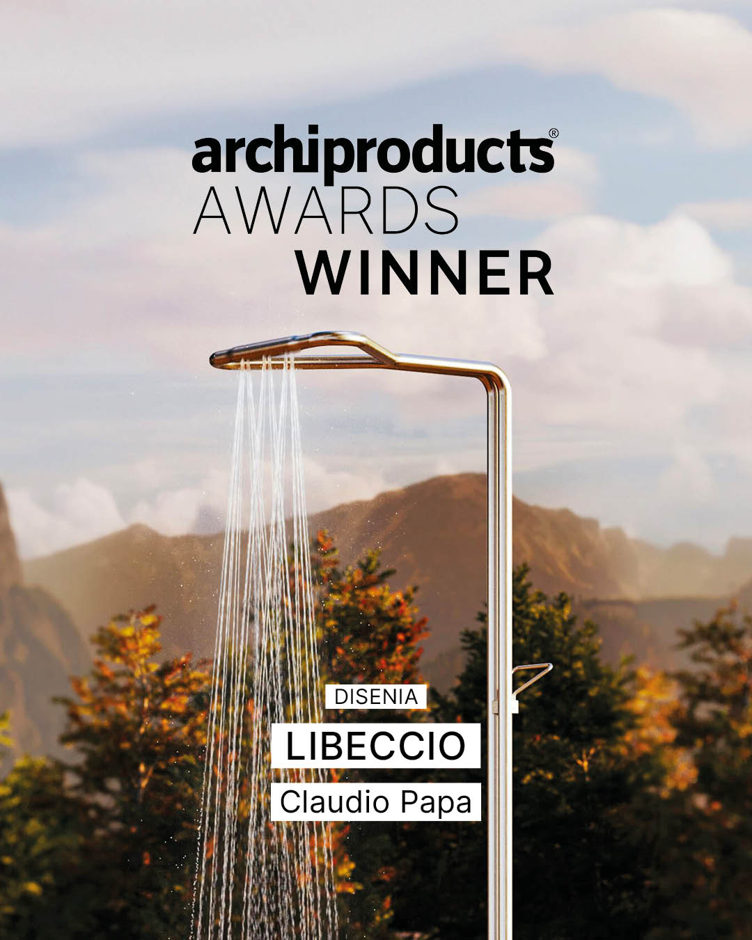 Die Duschsäule Libeccio wurde bei den Archiproducts Design Awards 2024 ausgezeichnet - Disenia